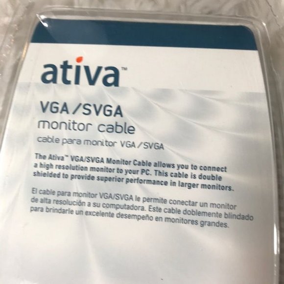 Ativa VGA/SVGA Male/Male 6ft High Resolution Monitor Cable - Picture 6 of 6